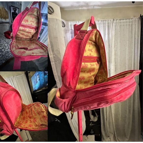 Vintage y2k pink velour juicy couture backpack main image 5